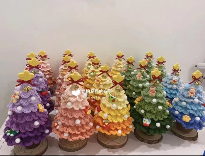 布丁钩织的圣诞树