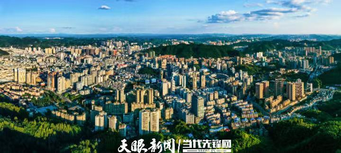 遵义市汇川区中心城区鸟瞰（胡博 摄）