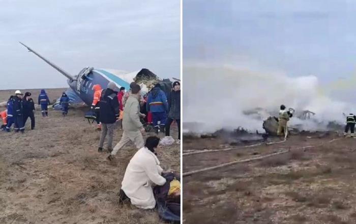 阿塞拜疆航空坠机事故现场多角度画面浮现 已找到二十余名幸存者