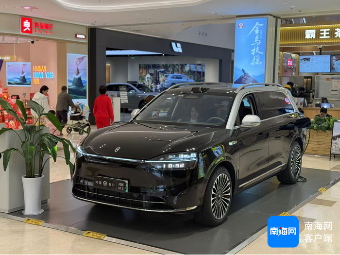 商场内的部分新能源展车。记者 王子遥 摄