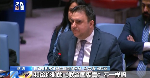 △巴勒斯坦驻联合国代表谴责美国否决决议草案