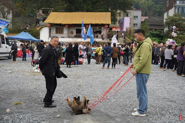 工作人员正在比赛场边看护头塘村趣味足球赛的奖品。王倩 摄