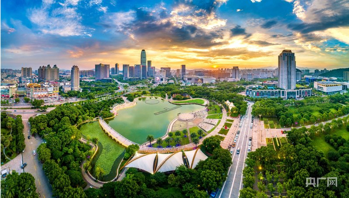 俯瞰台州市中心（央广网发  台州市委宣传部供图）