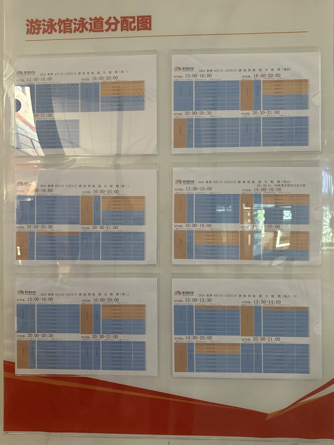 △游泳馆目前对于泳道使用做了重新分配。