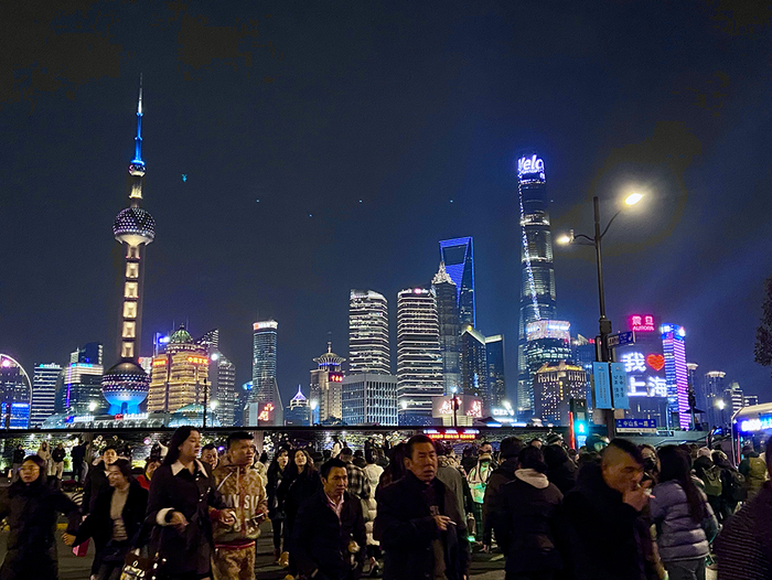 外滩夜景。本文图片均为 澎湃新闻记者 陈悦 图