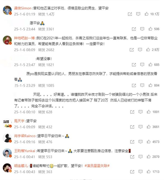 相关微博截图（来源：嘉嘉个人社交账号评论区）