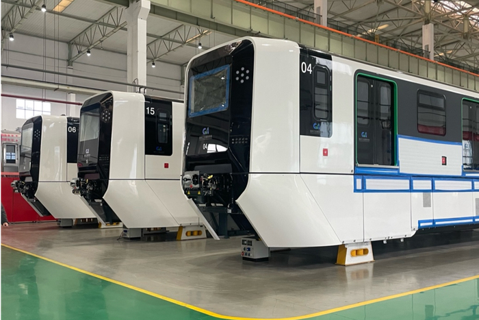重庆江北机场捷运系统单轨车辆（央广网发  陈永乐  摄）