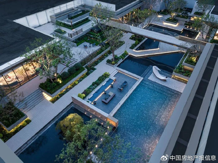 金陵月华下沉庭院实拍图