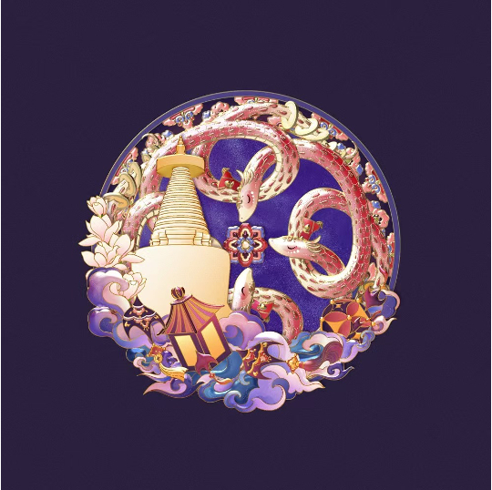 白塔寺“巳蛇祥瑞”流沙冰箱贴设计图