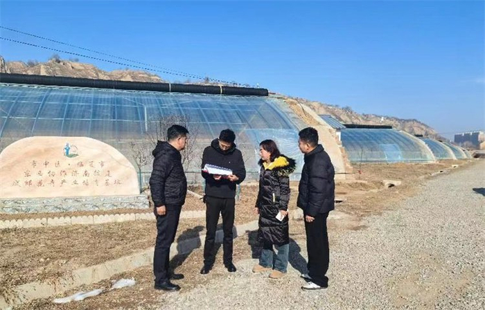 临夏市城郊镇纪委在东西协作济南援建城郊花卉产业培育基地实地核查产业发展情况。