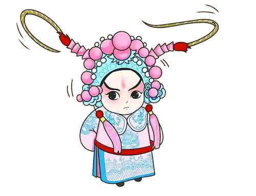 秦腔卡通素材画