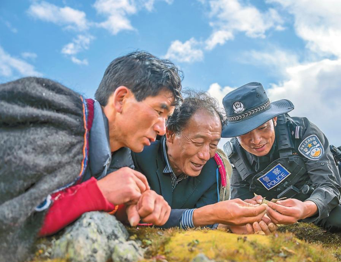 鲁茸取扎（右）