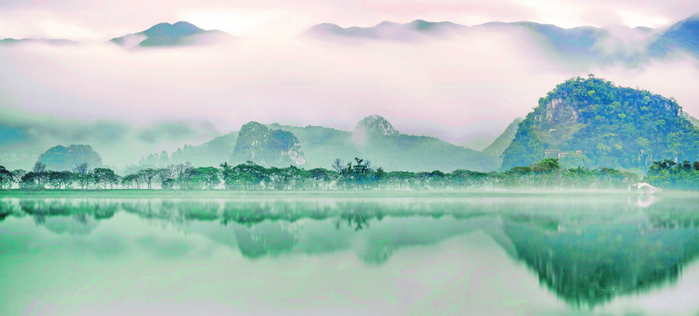 △ 水墨星湖。梁萍 摄