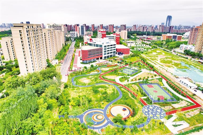 建设中的宁夏青少年活动中心（银川市青少年宫）。宁夏日报记者 马楠 摄