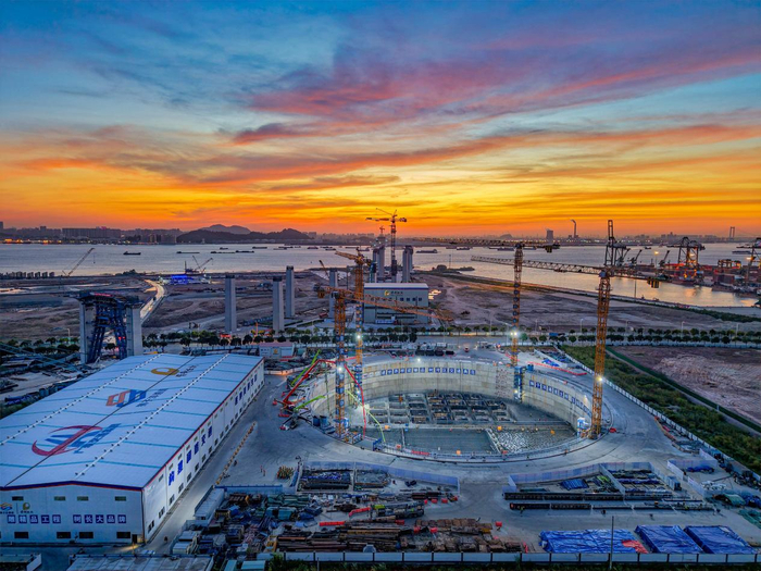 狮子洋通道施工现场