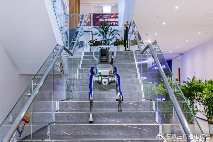 雄安国际服务机器人大赛中的机器人（2024年6月12日摄）。河北省委雄安办供图