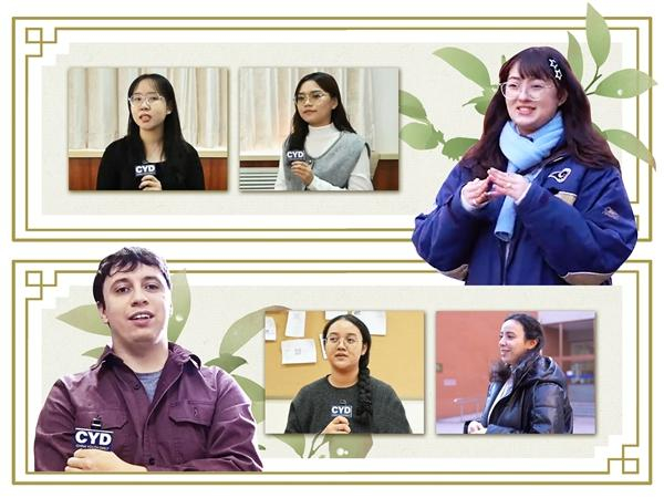 在华留学生接受中青报·中青网记者采访，畅谈在华生活。中青报·中青网记者 傅瑞/摄 王忻媛/制图