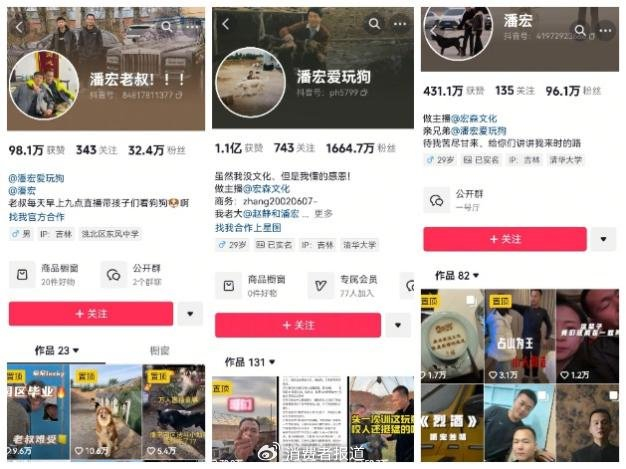 （潘宏的相关抖音账号  图源：抖音截图）