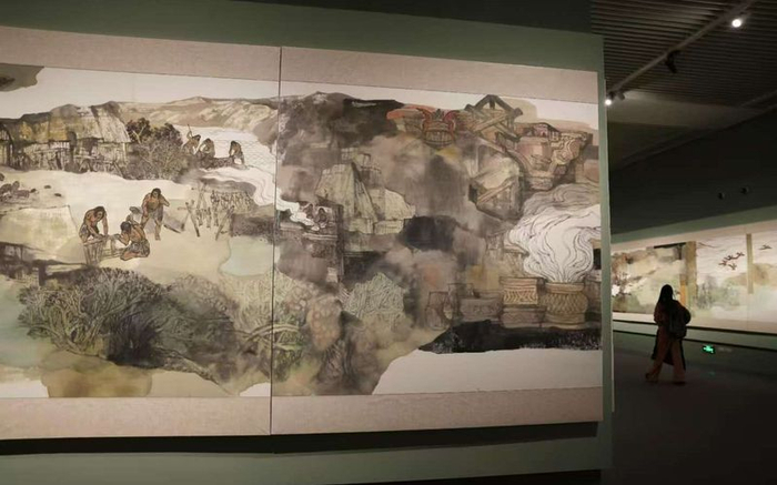 1月21日，“万古长歌——湖南史前文明图卷展”在中国国家博物馆开展。新京报记者 浦峰 摄