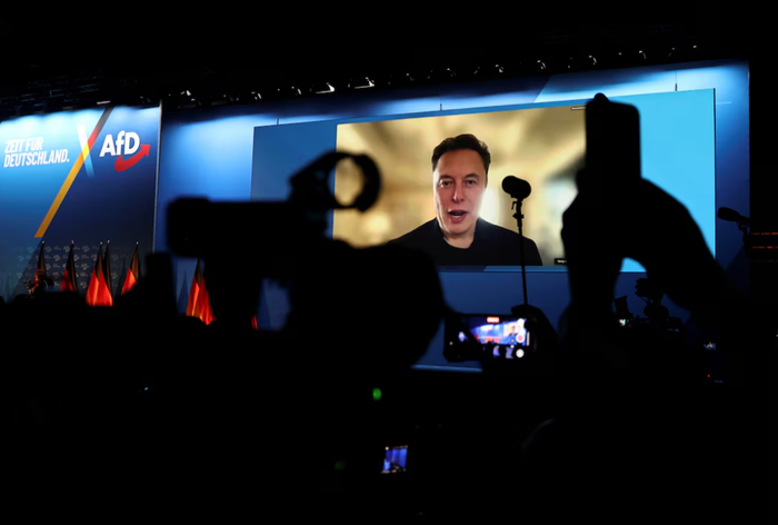 △马斯克通过视频连线发表演讲