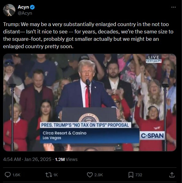 社交媒体上流传的特朗普演讲片段 X截图