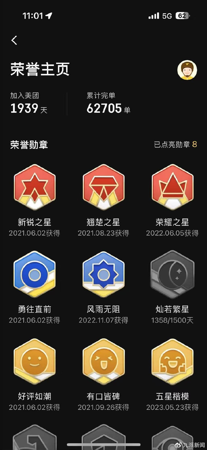 刘甲甲的跑单数据。图/受访者供图