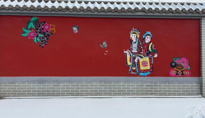 蔚县的剪纸墙。新京报贝壳财经记者 张晗 摄