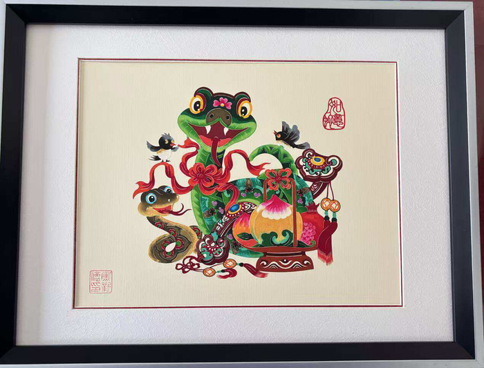 焦氏剪纸今年设计的新剪纸。 新京报贝壳财经记者 张晗 摄