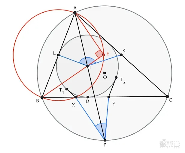 ▲IMO考试中的一道典型几何问题的示意图。（图源：TechCrunch）