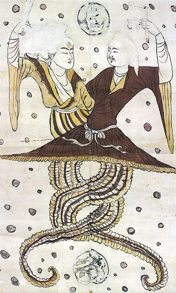 ▲唐代《伏羲女娲图》。