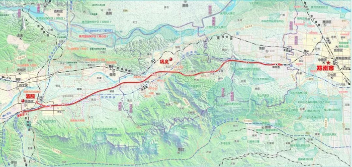 郑州经巩义至洛阳城际铁路线路平面示意图（以最终批复为准）