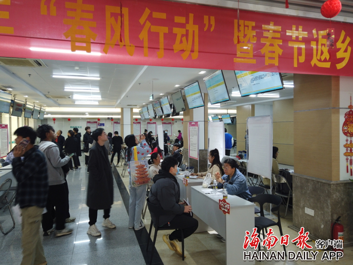 求职现场吸引众多年轻人。海南日报全媒体记者 党朝峰 摄