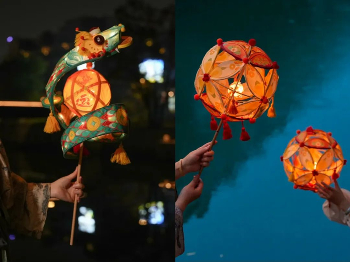 青蛇灯和绣球滚灯