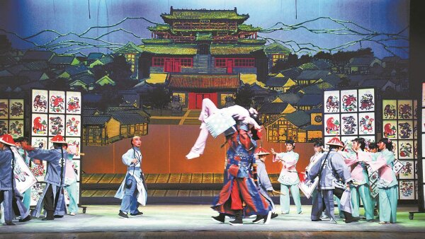 蔚县秧歌《剪纸谣》剧照。 蔚县秧歌剧团供图