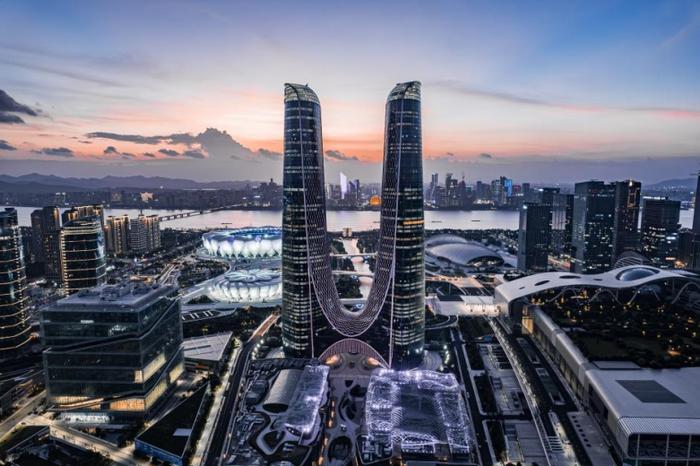杭州世纪中心商场航拍图