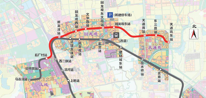 13号线扩能提升工程（后厂村—天通苑东）全长17.1公里，车站9座。 市重大项目办供图