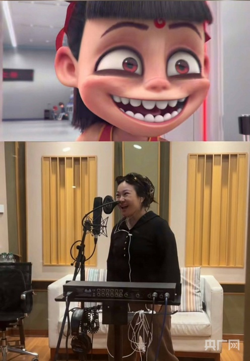 吕艳婷正在为哪吒配音