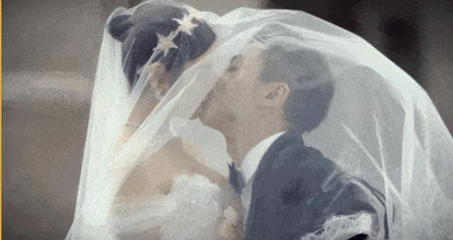 陈晓陈妍希“头纱吻” 图据网络截图