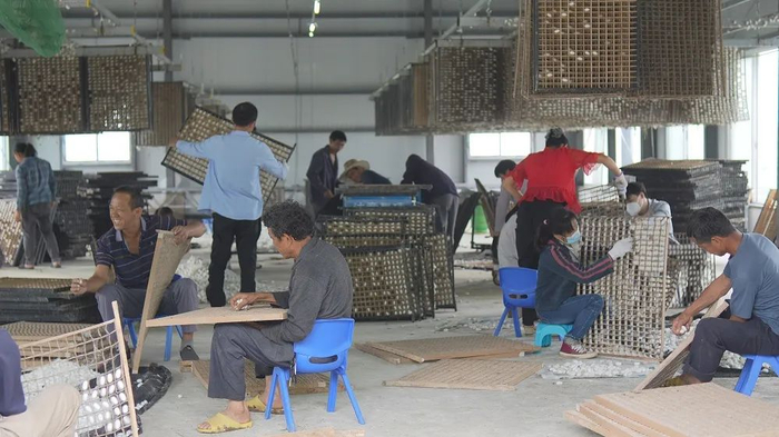 古蓬镇上浪村组织村民志愿者摘蚕茧（资料图）