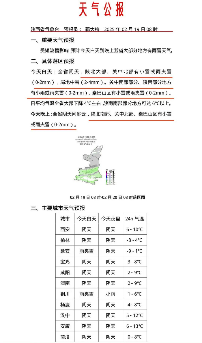 西安最新天气预报