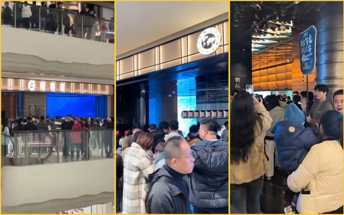 西安雍容荟，排队现场「堪比菜市场」。图源@A.喜妹儿3287