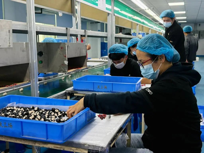 2月17日，沃工场文化（东莞）有限公司生产车间。新华社记者 赵紫羽 摄