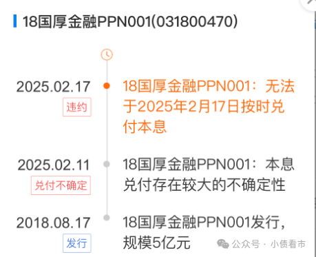 “18国厚金融PPN001”违约进程