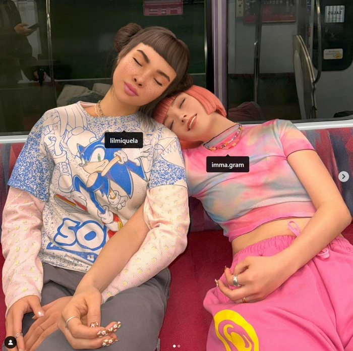 ▲Lilmiquela和Lmma，两位AI网红的合照 