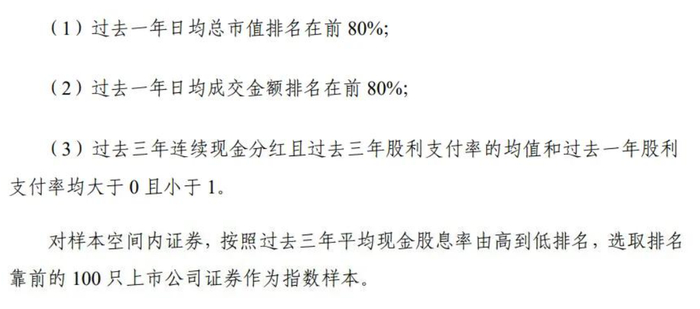 （来源：iFind，中证红利指数编制方案说明）