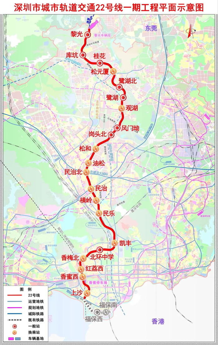 22号线一期工程平面示意图