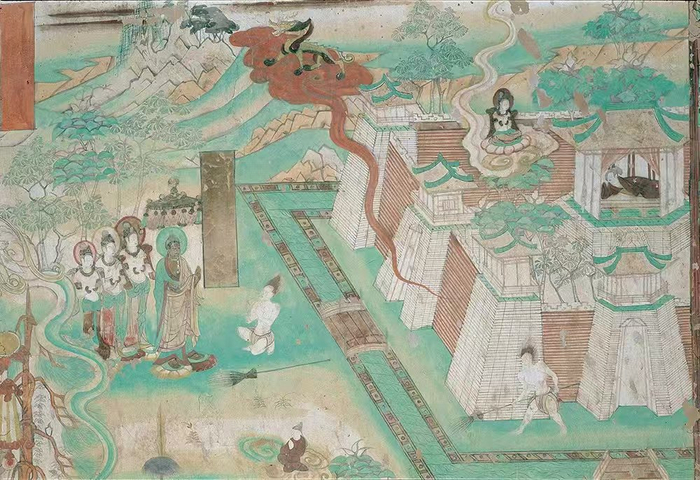 莫高窟第23窟-雨中耕作图（盛唐）图源：敦煌研究院