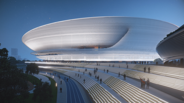 　　专业足球场效果图