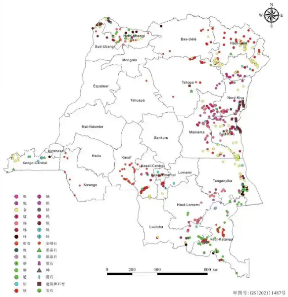 图1  刚果（金）矿产资源分布图