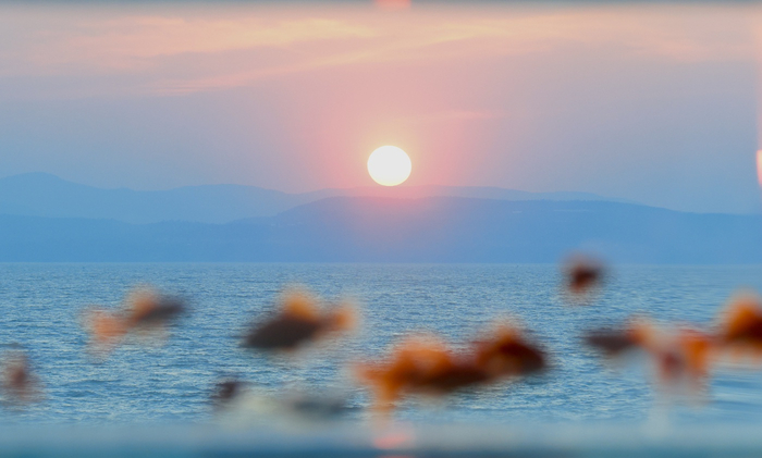 海晏村日落。云南日报-云新闻记者高吴双 摄